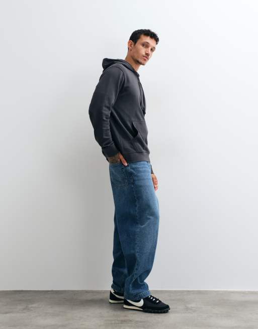 Jack & Jones - Sudadera con capucha con logo script en el pecho en gris carbón, 4 de 5
