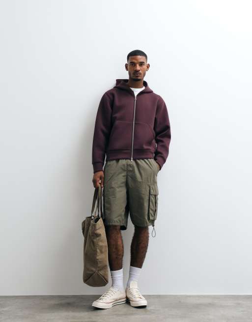 Jack & Jones - Sudadera con capucha estilo scuba y doble cremallera en burdeos, 2 de 5