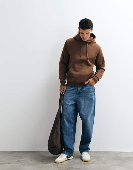 Jack & Jones - sudadera con capucha extragrande marrón, 4 de 5