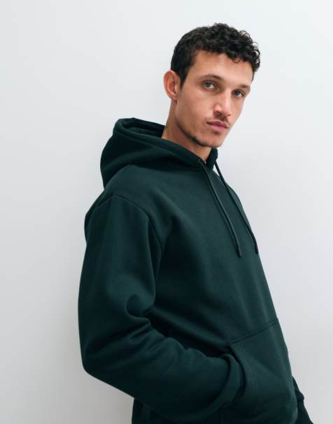 Jack & Jones - sudadera con capucha oversize en verde oscuro - view 1