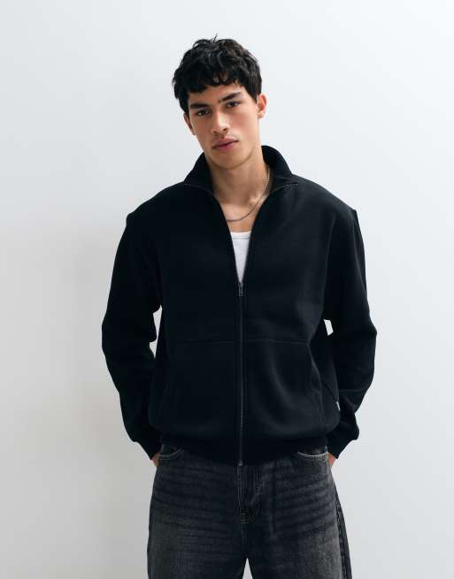 Jack & Jones - Sudadera negra con cuello alto y cremallera, 4 de 5