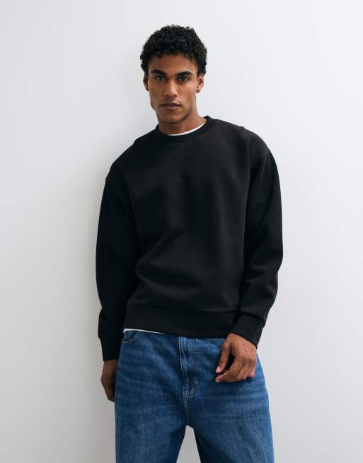 Jack & Jones - sudadera oversize de tejido grueso en negro, 2 de 5
