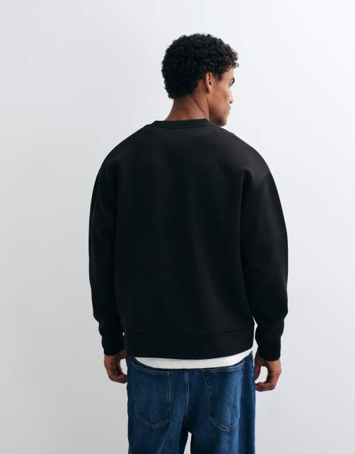 Jack & Jones - sudadera oversize de tejido grueso en negro, 3 de 5