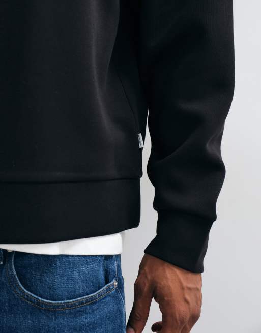 Jack & Jones - sudadera oversize de tejido grueso en negro, 4 de 5
