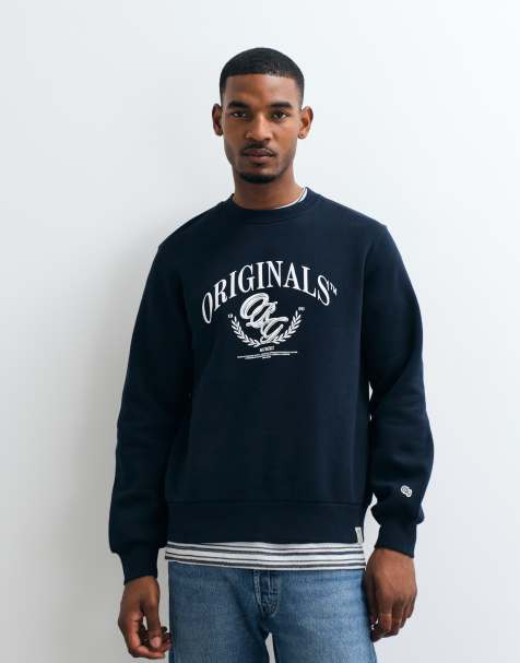 Jack & Jones - sudadera varsity con logo en azul marino - view 1