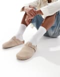[Jack & Jones] Jack & Jones suede clogs in beige-Neutral 42 Plaza taupe