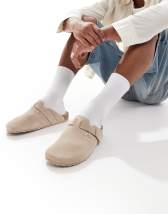Jack & Jones - Sorte clogs i ruskind 