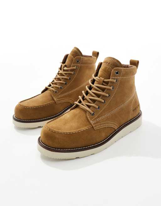 Jack & Jones suede lace up boot in tan, 3 of 4