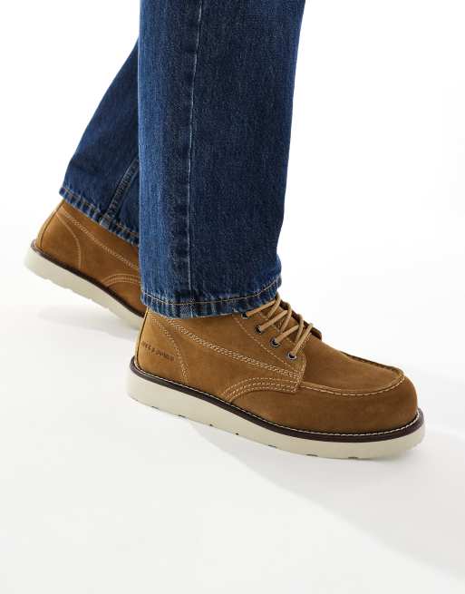 Jack & Jones suede lace up boot in tan, 4 of 4