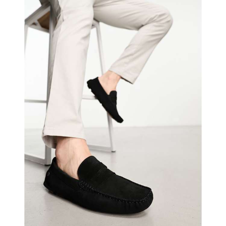 Jack Jones suede loafers in navy