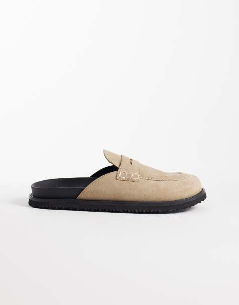 Jack & Jones suede loafers mule in beige - view 1