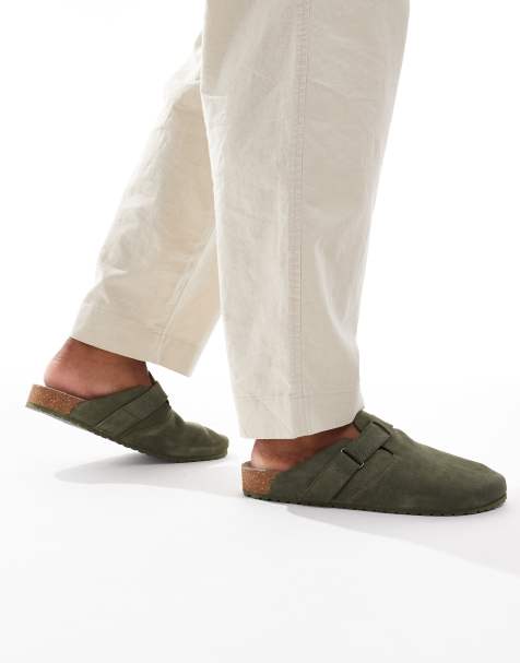 Jack & Jones - Suède muiltjes in groen - view 1