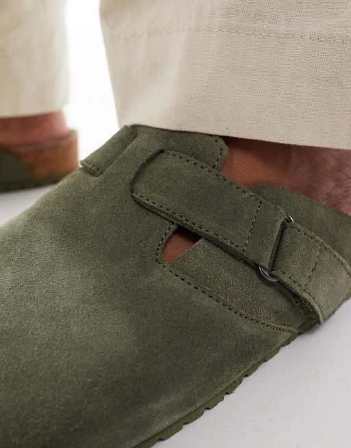 Jack & Jones suede mules in green, 2 of 4