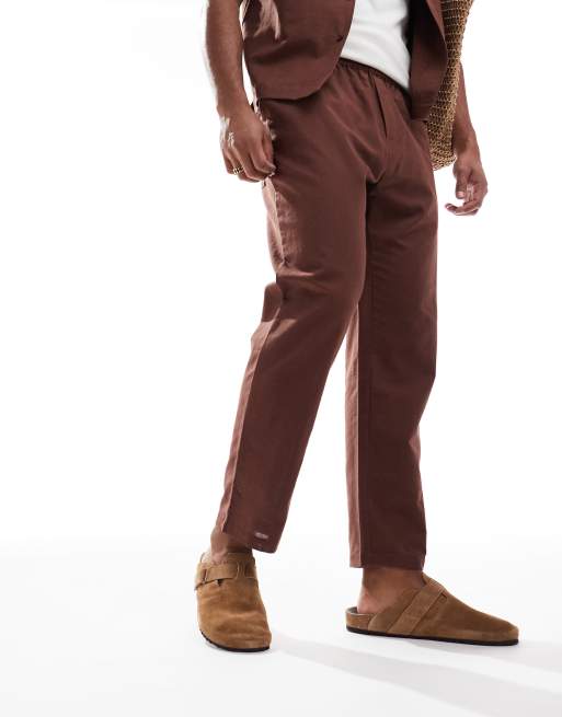 Jack & Jones suede mules in tan