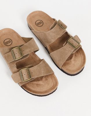 Jack & Jones suede sandals in light brown