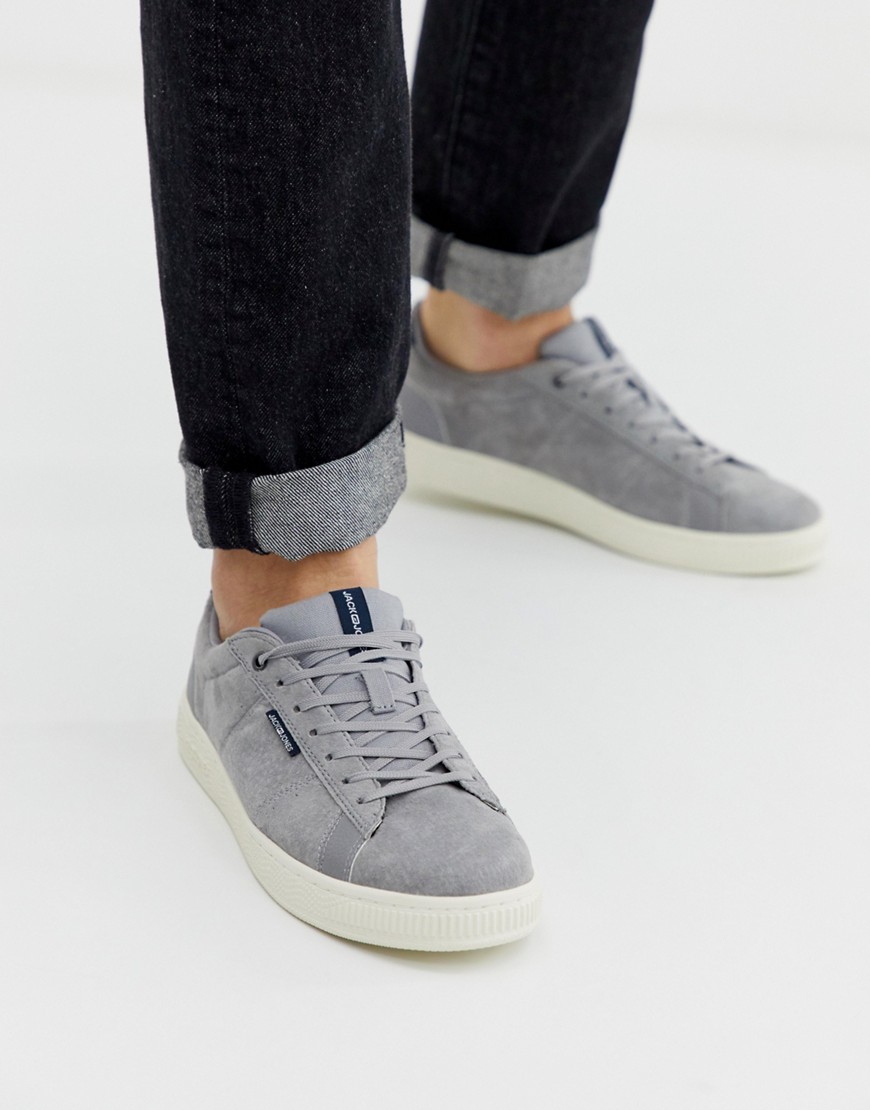 Jack & Jones - Suède sneakers met comfortabele voering in grijs-Zilver