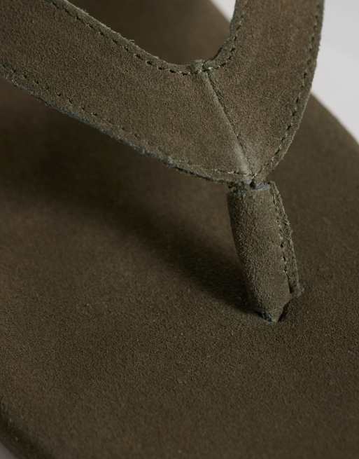 Jack & Jones suede thongs in khaki, 2 of 4