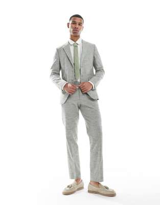 asos Jack & Jones suit trouser in linen green