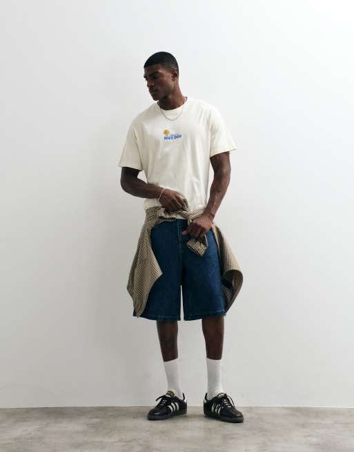 Jack & Jones sun cartoon backprint T-shirt in cream, 2 of 5
