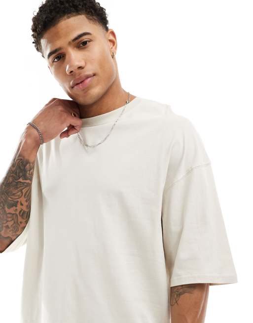 Jack & Jones – Super-Oversize-T-Shirt in Beige, 3 von 4