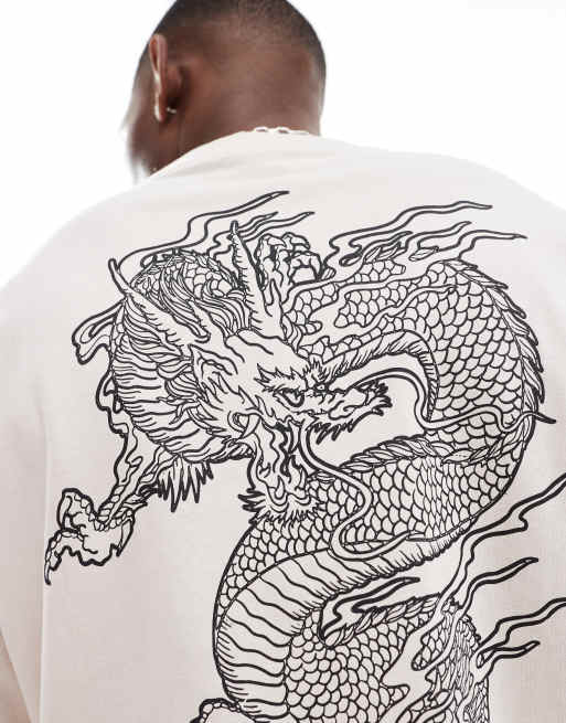 Oversized Tshirt Tee Shirt Dragon Chinois Jack Jones Super