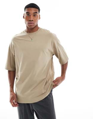 super oversized T-shirt in beige-Neutral