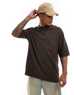 Jack & Jones super oversized t-shirt in chocolate brown - view 1