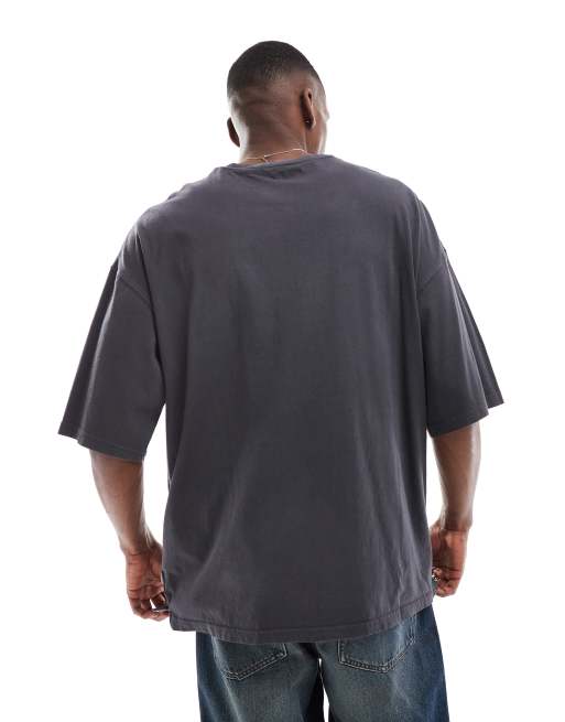 Jack & Jones super oversized t-shirt in washed grey , 2 of 4