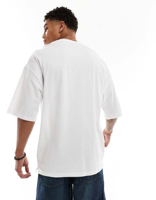 Jack & Jones - Super oversized T-shirt in wit, 3 van 4