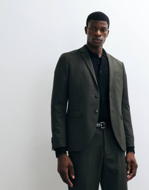 Jack & Jones super slim fit kostymkavaj i mörkgrön - view 1