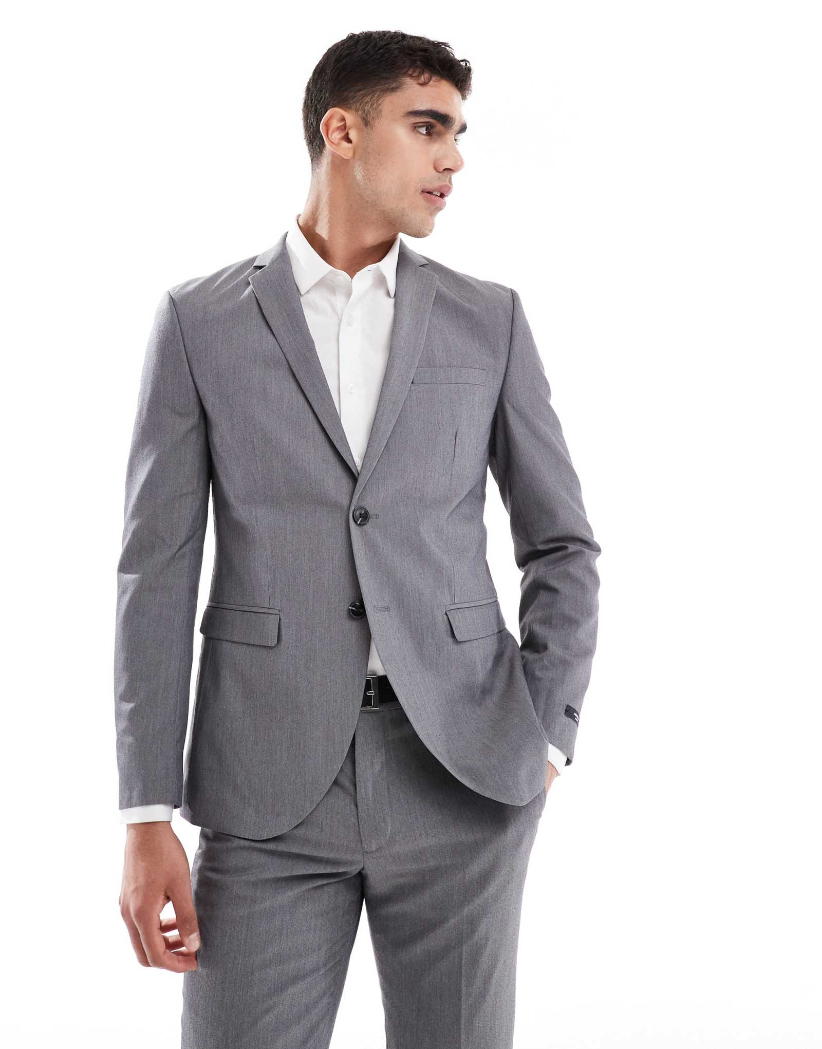 Приталенный пиджак от костюма Jack &Jones super slim серого цвета