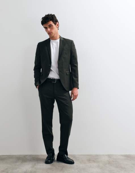 Jack & Jones super slim fit suit trousers in dark green - view 1