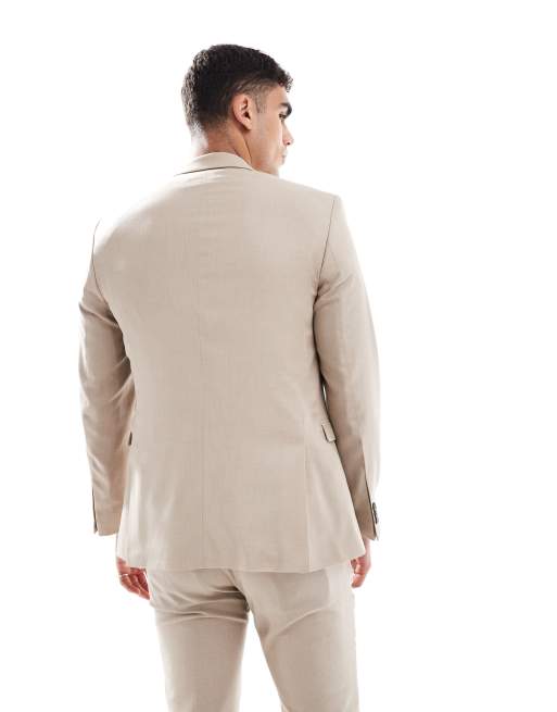 Jack & Jones super slim suit jacket in beige