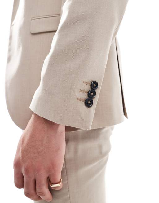 Jack & Jones super slim suit jacket in beige