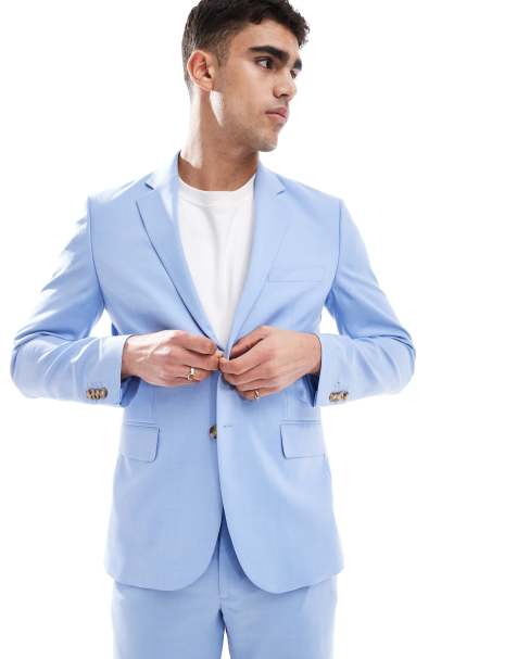 Jack & Jones super slim suit jacket in light blue - view 1
