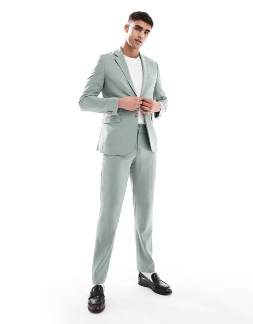 Jack & Jones super slim suit jacket in light green