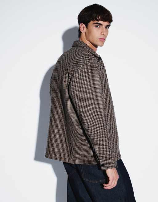 Jack & Jones surchemise à motif pied-de-poule brossé marron, 3 de 5