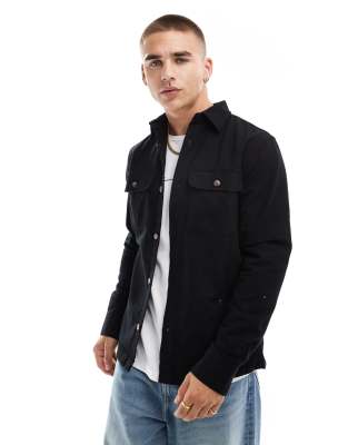 Jack & Jones - Surchemise en flanelle - Noir