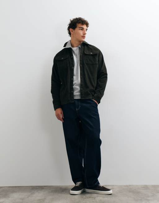 Jack & Jones surchemise en velours côtelé à double poche vert olive foncé, 3 de 5