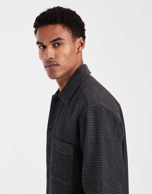 Jack & Jones - Surchemise gaufrée de qualité supérieure - Gris foncé, 4 de 5