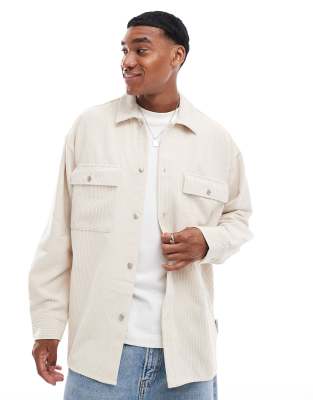 Chemise Overshirt Jack & Jones à Carreaux Beige Pour Homme - Taille XL - Occasion