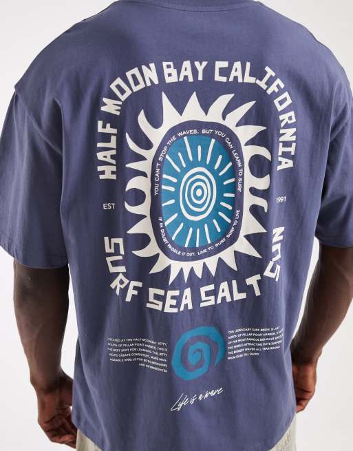 Jack & Jones surf club back print t-shirt in blue, 5 of 5