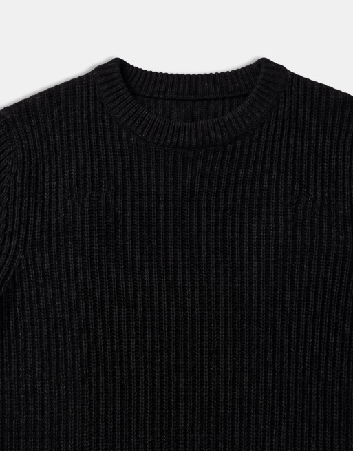 Jack & Jones – Svart, bredribbad tröja i oversize, 8 av 9