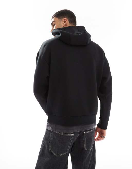 Jack & Jones – Svart huvtröja i scubaliknande tyg och oversize, 2 av 4