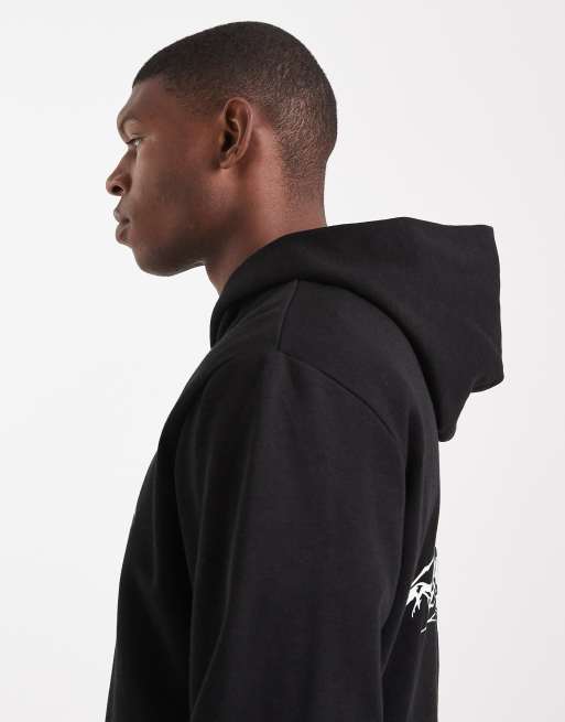 Jack & Jones – Svart huvtröja med bergstryck på ryggen, 4 av 5