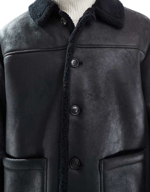Jack & Jones – Svart jacka i fårskinnsimitation, 5 av 5
