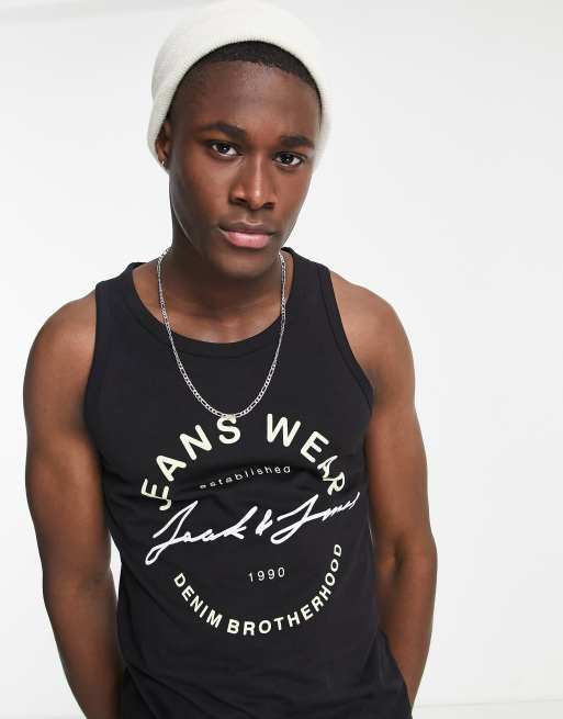 Jack & Jones – Svart linne med rund logga