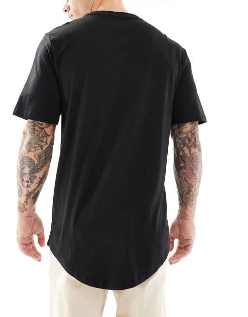 Jack & Jones – Svart och vit t-shirt i lång modell med rundad nederkant, 3-pack , 3 av 4