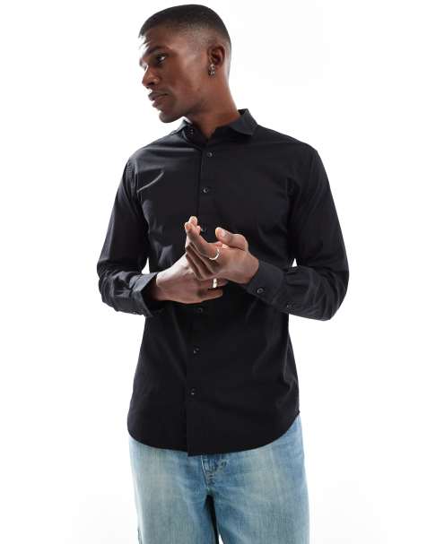 Jack & Jones – Svart, smal skjorta - view 1