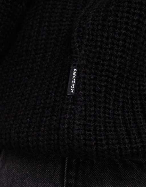 Jack & Jones – Svart, stickad pikétröja, 5 av 5